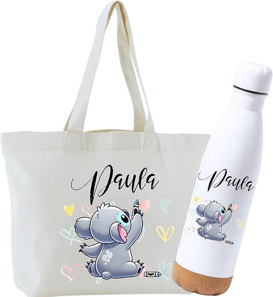 Pack Bolso y Botella Koala - Personalizado con nombre