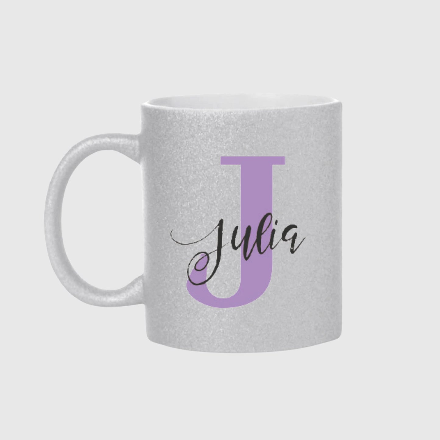 Taza de Purpurina - Inicial y nombre personalizada