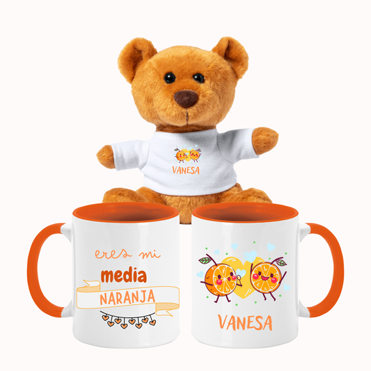 Pack taza + peluche - Naranjas personalizado