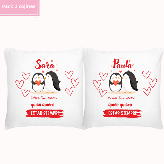 Pack 2 cojines - Personalizado Pinguinos