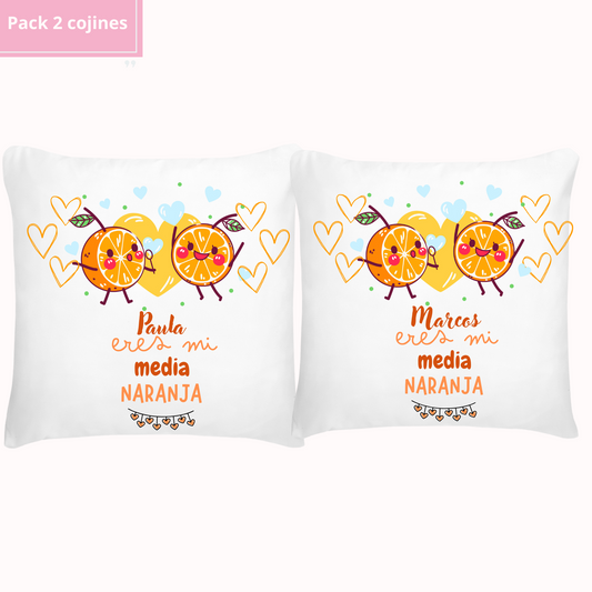 Pack 2 cojines - Personalizado Naranjas