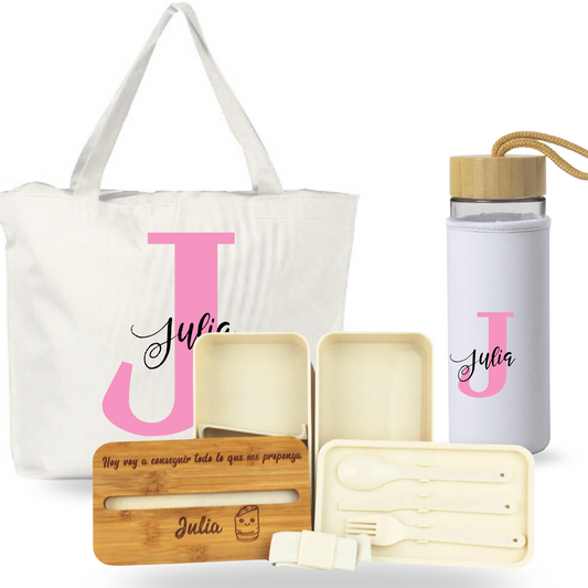 Pack Bolso+ Botella + Fiambrera - Personalizado