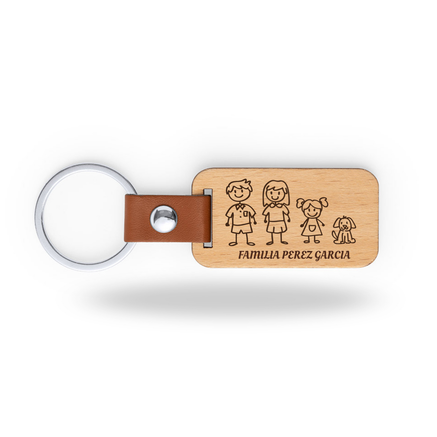 Llavero de madera Familia - Monigotes personalizados